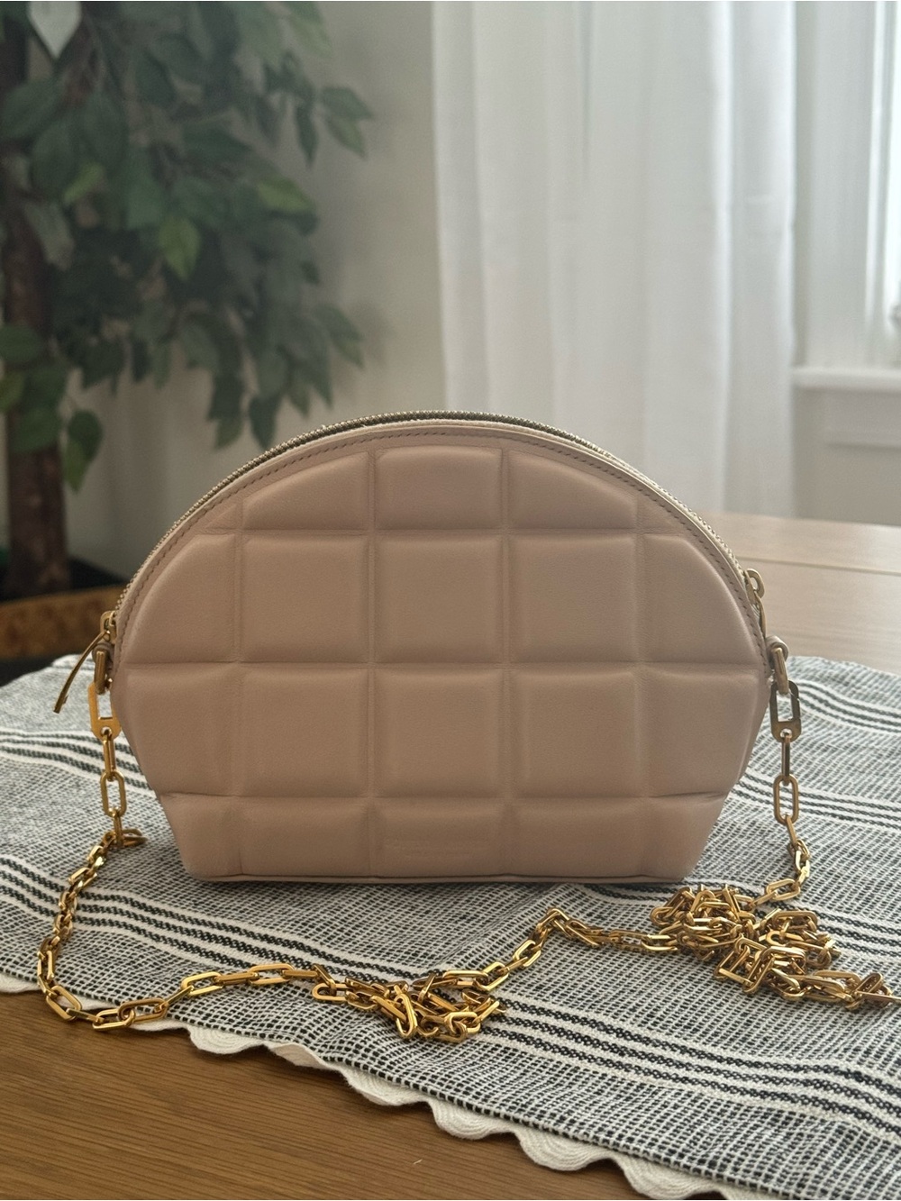 AUTHENTIC Bottega Veneta Mini Padded Nappa Half Moon Chain crossbody bag
